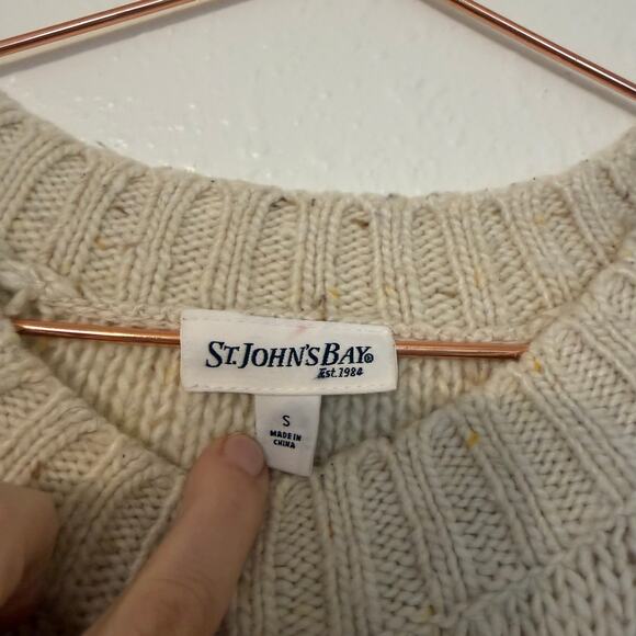 St. John's Bay Womens Crew Neck Long Sleeve Cable Knit Pullover Sweater - Picture 3 of 7